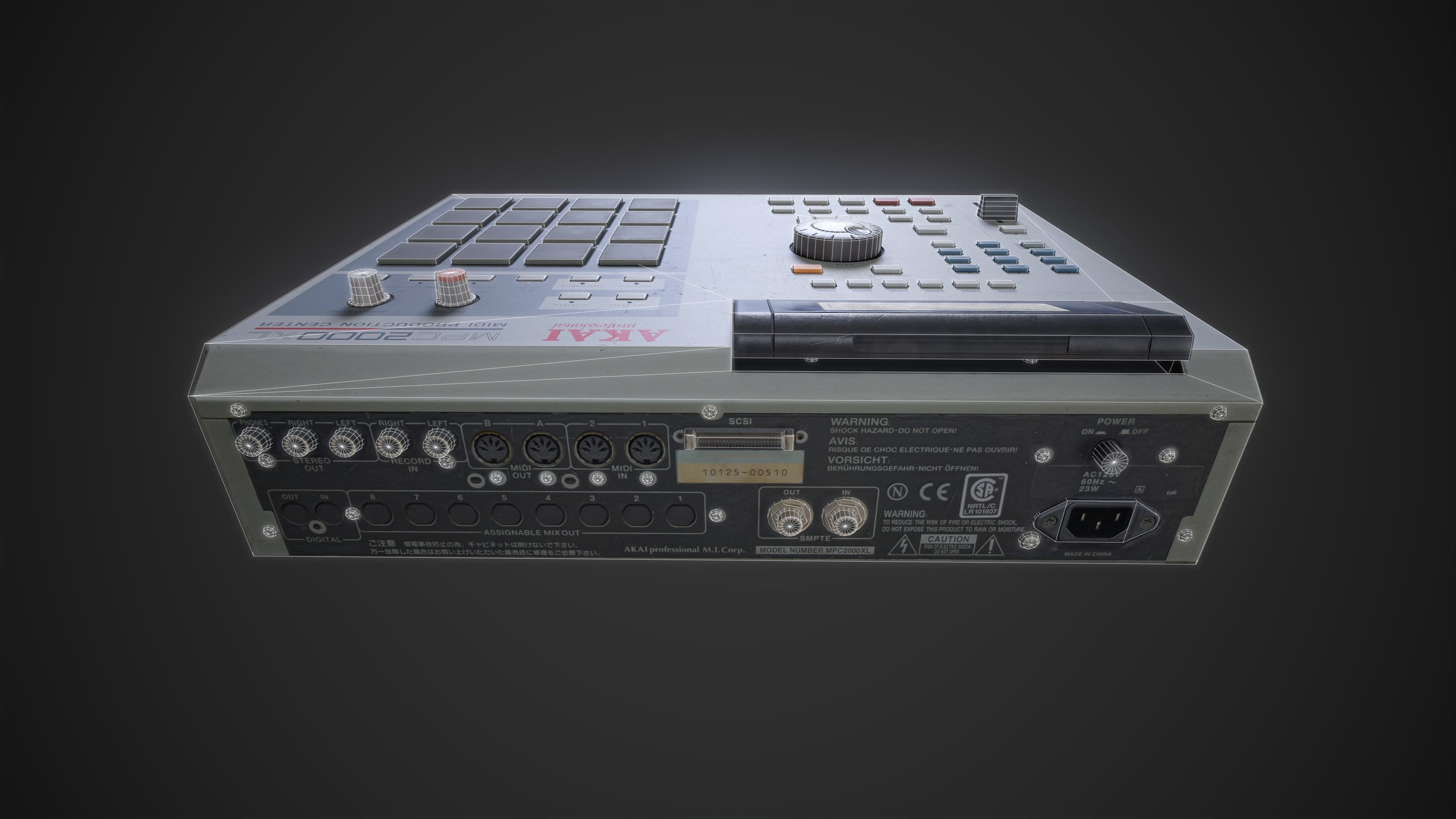Akai MPC 2000XL - PBR Game Ready Low-poly 3D model_4