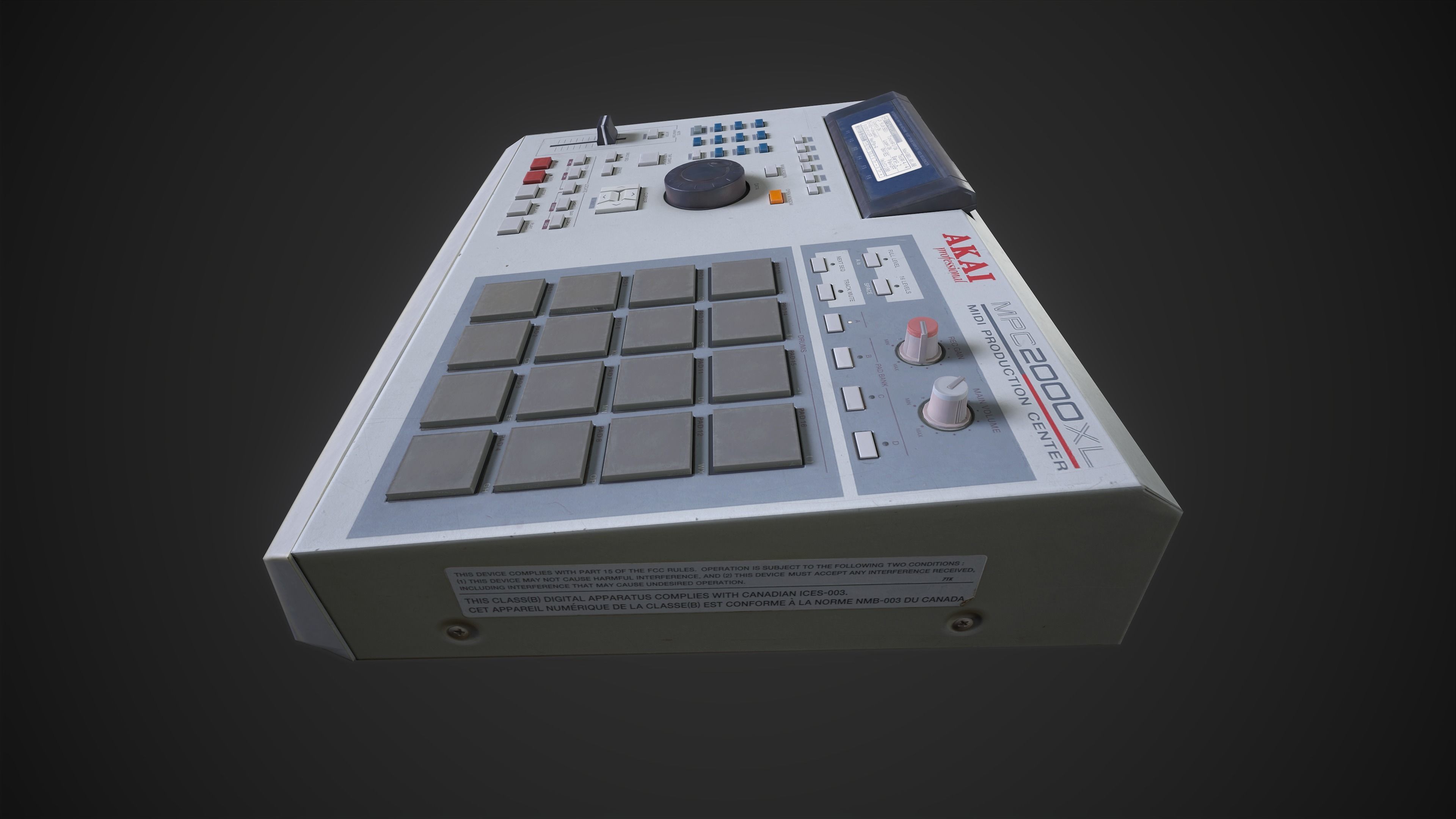 Akai MPC 2000XL - PBR Game Ready Low-poly 3D model_5