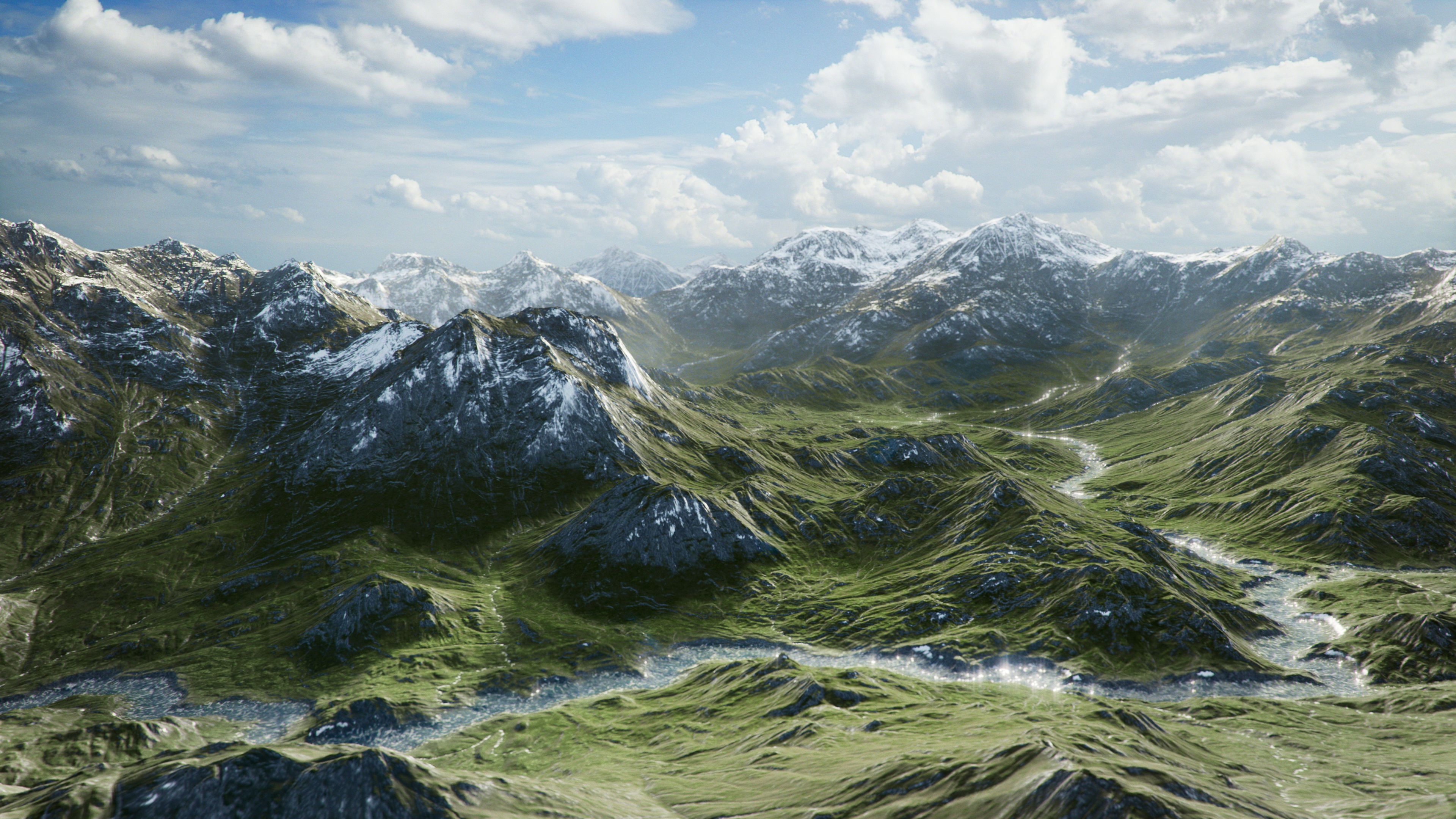 Mountain Summer and Winter Textures Low-poly 3D model_5