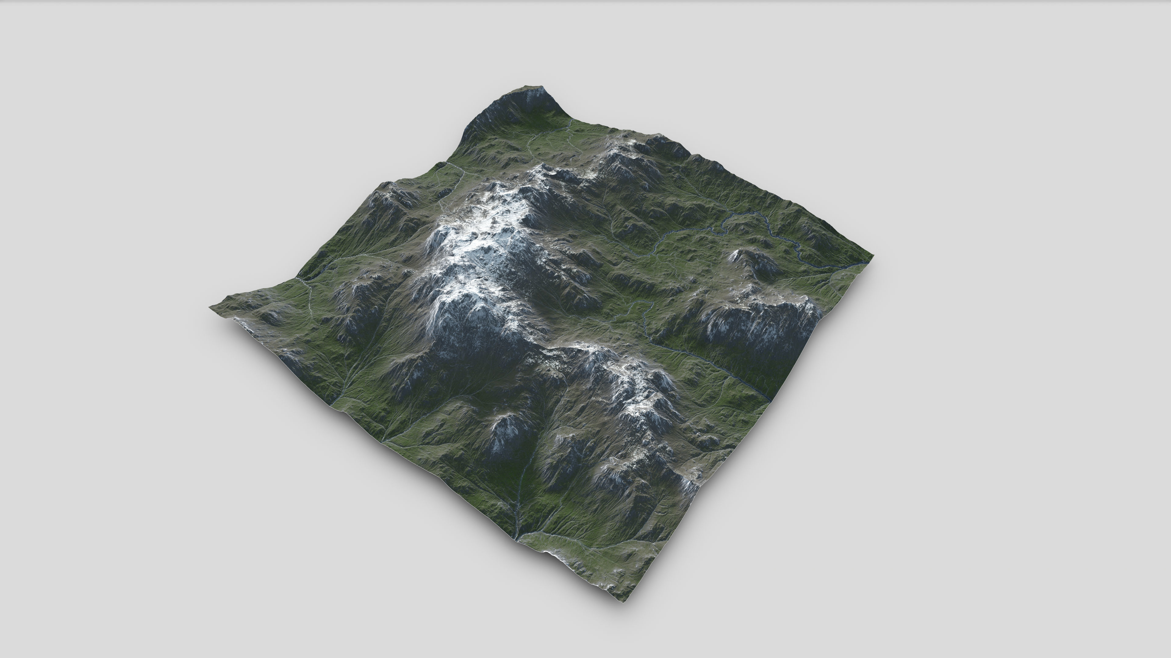 Mountain Summer and Winter Textures Low-poly 3D model_9