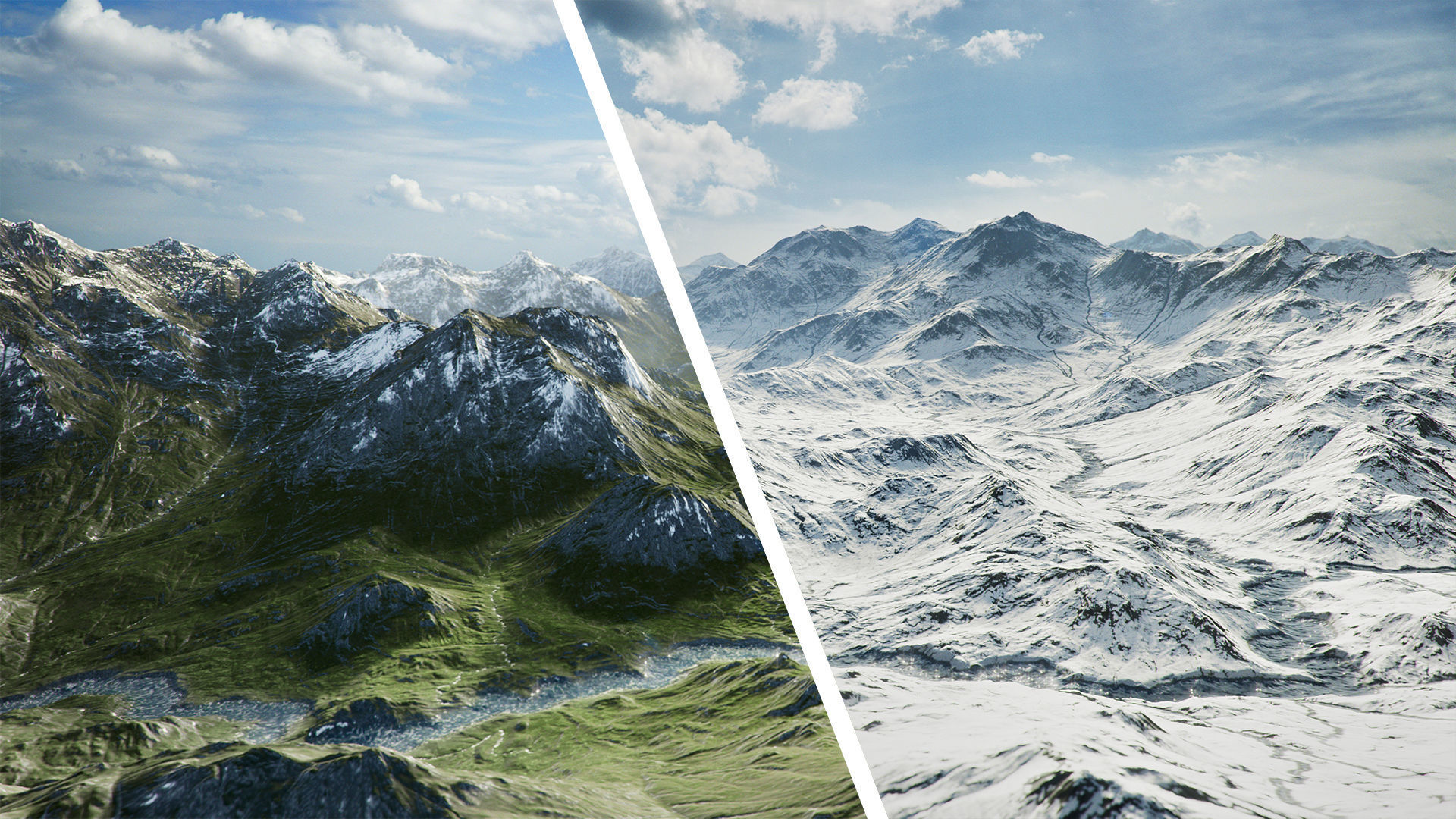 Mountain Summer and Winter Textures Low-poly 3D model_2