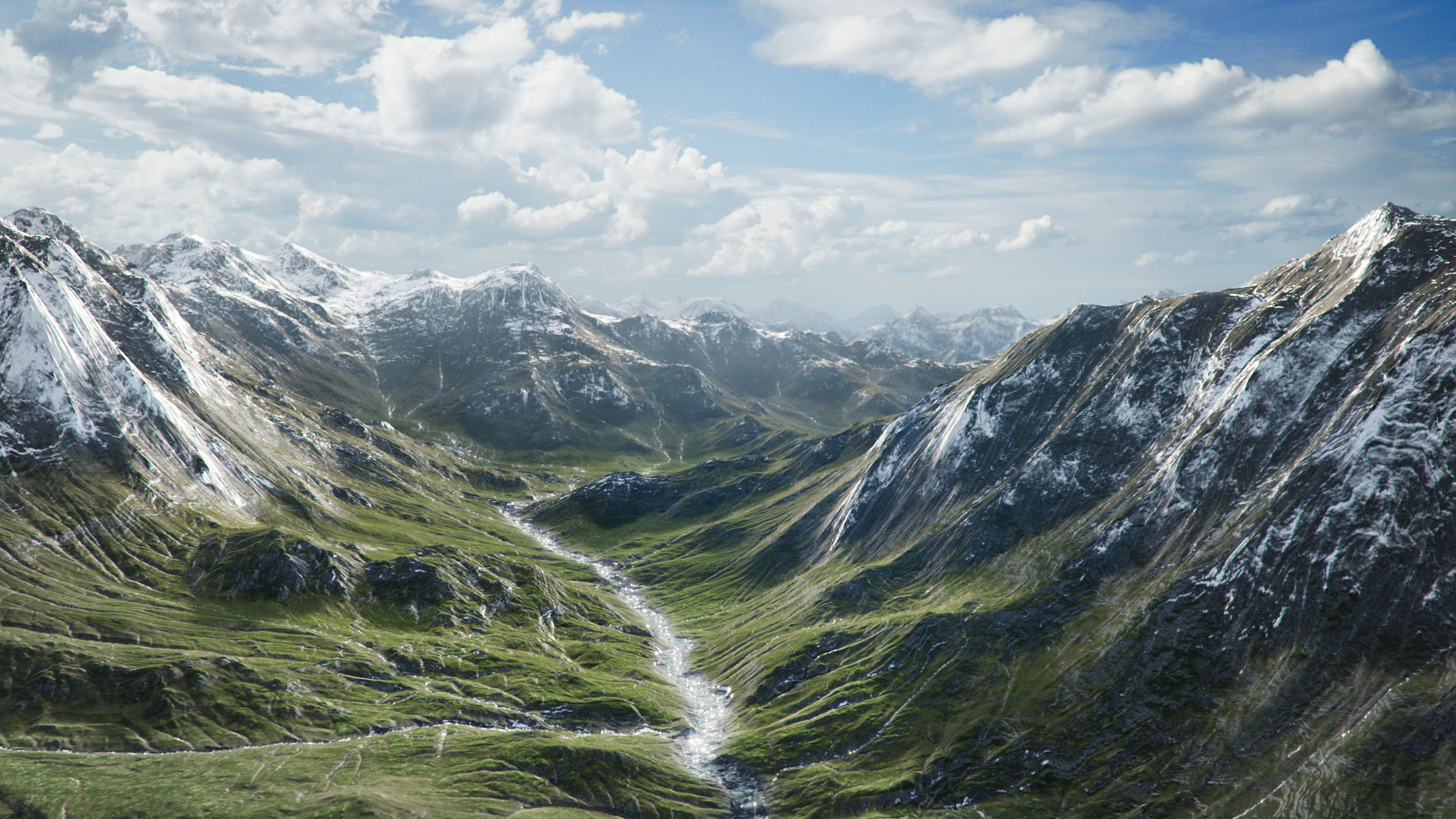 Mountain Summer and Winter Textures Low-poly 3D model_3