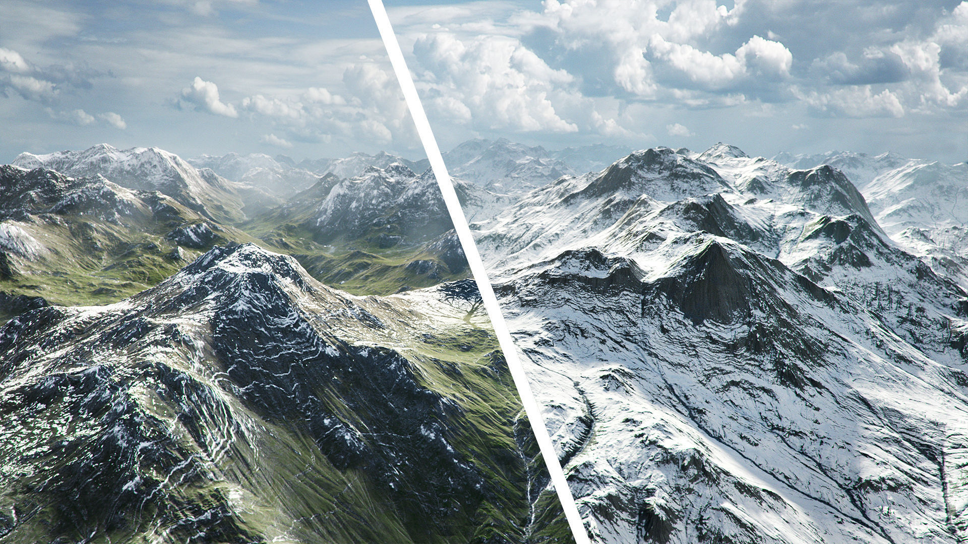 Mountain Summer and Winter Textures Low-poly 3D model_1