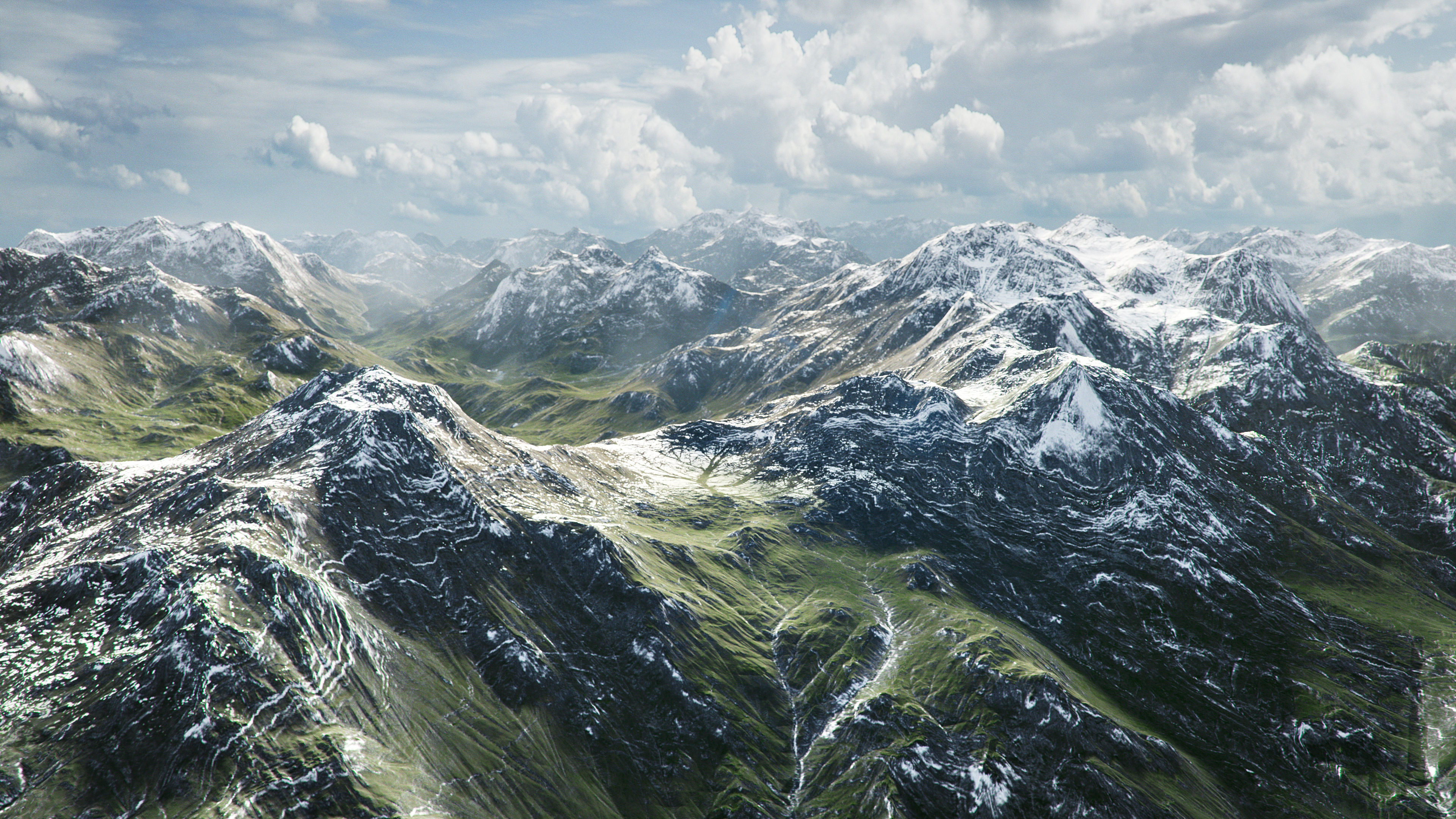 Mountain Summer and Winter Textures Low-poly 3D model_7