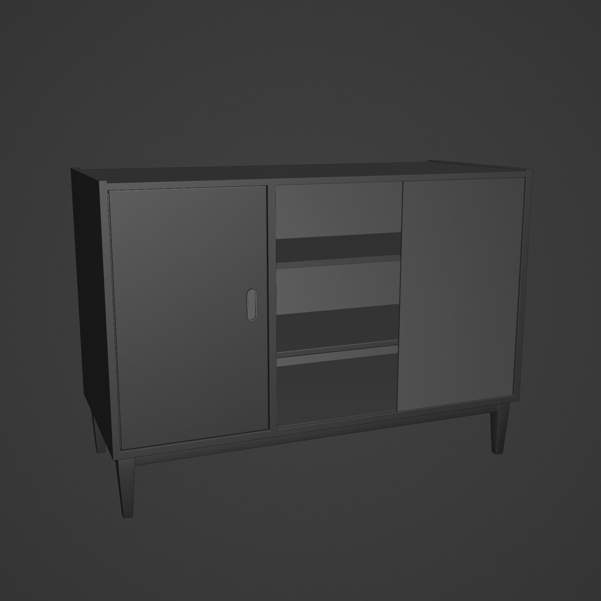 Retro Cabinet 3D model_4