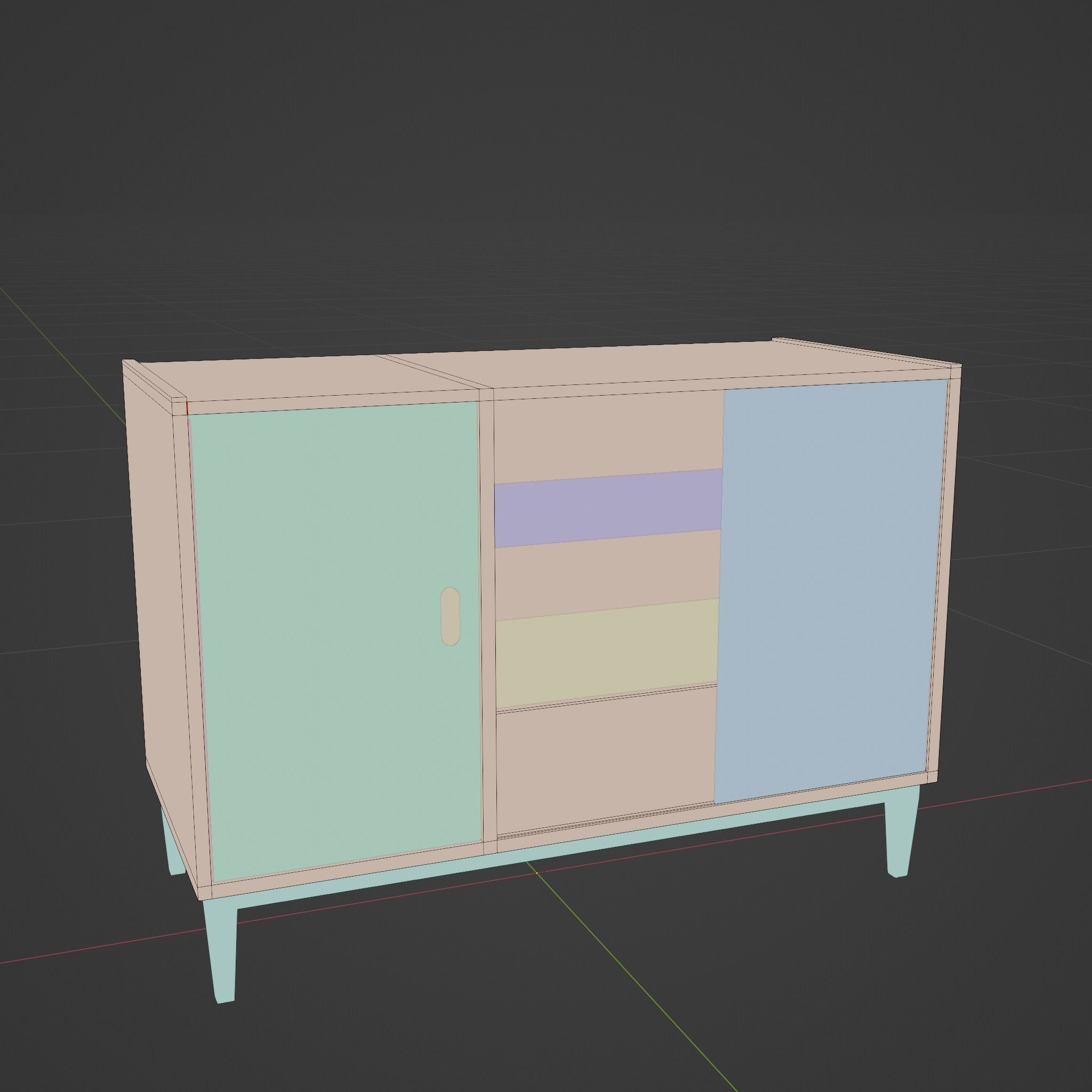 Retro Cabinet 3D model_2