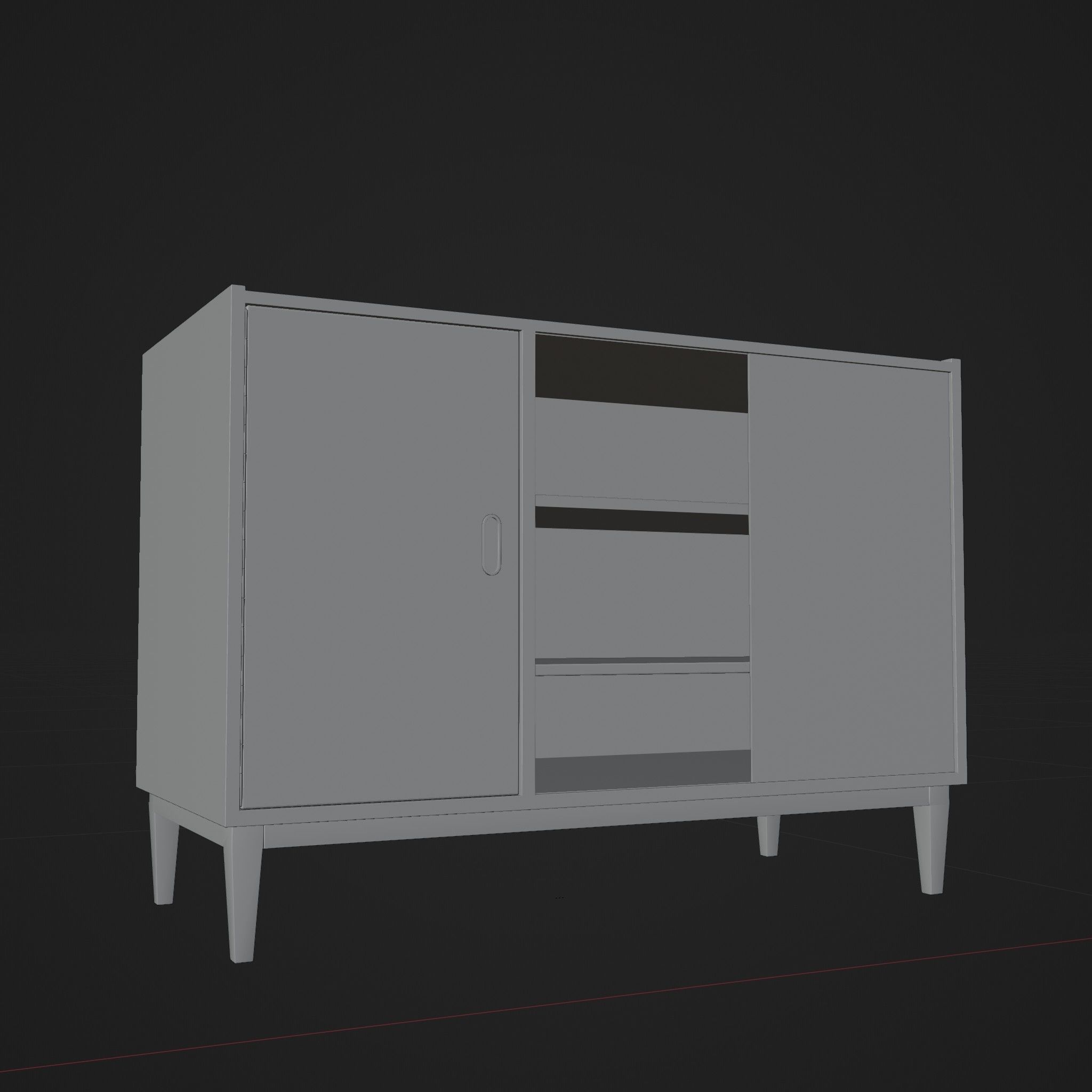 Retro Cabinet 3D model_5