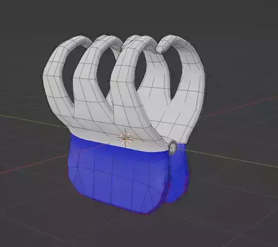 Low Poly Hairclip glove with stripes