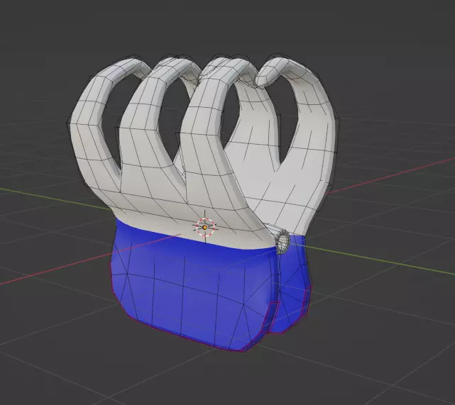 Low Poly Hairclip glove with stripes Free low-poly 3D model