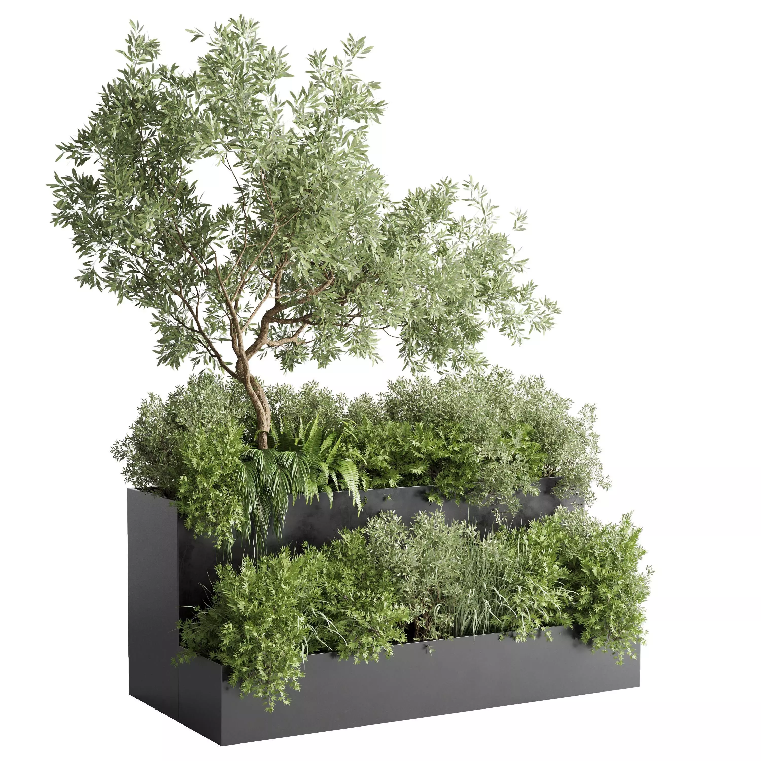 stand plant box collection Indoor plant 207 metal vase pot tree 3D model