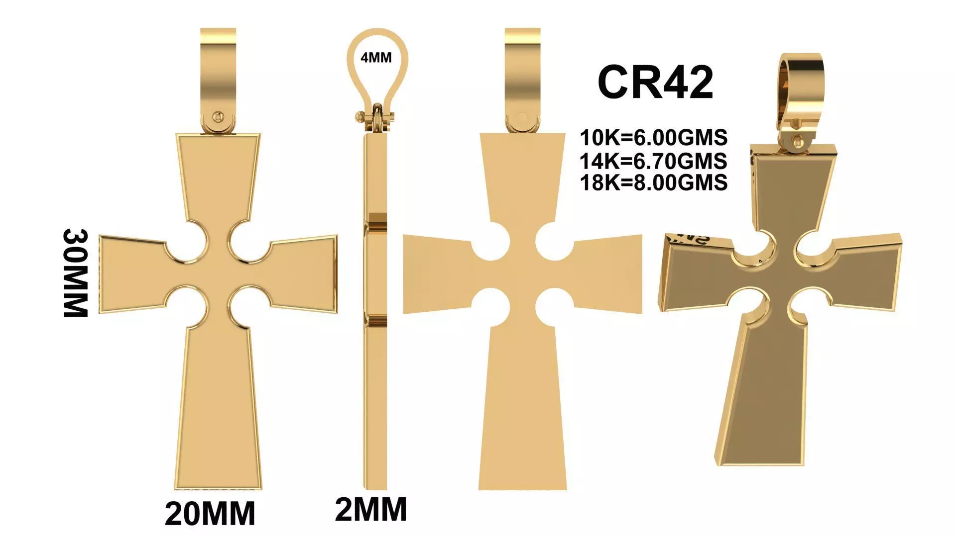 CROSS PENDANT CR42 3D print model_1