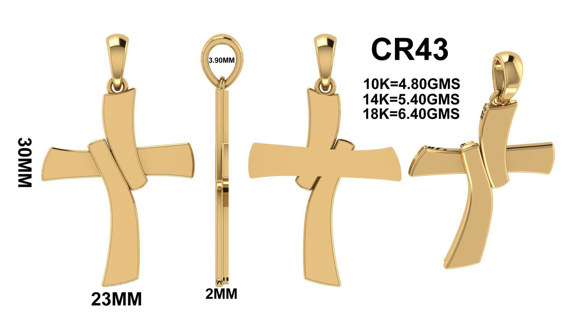 CROSS PENDANT CR43 3D print model_6