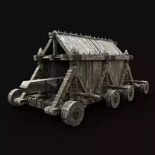  BATTERING RAM MEDIEVAL WAR MACHINE SIEGE ENGINE BATTLE TANK Low-poly 3D model