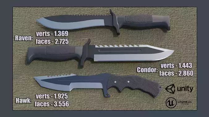 SET OF HUNTING KNIFE
