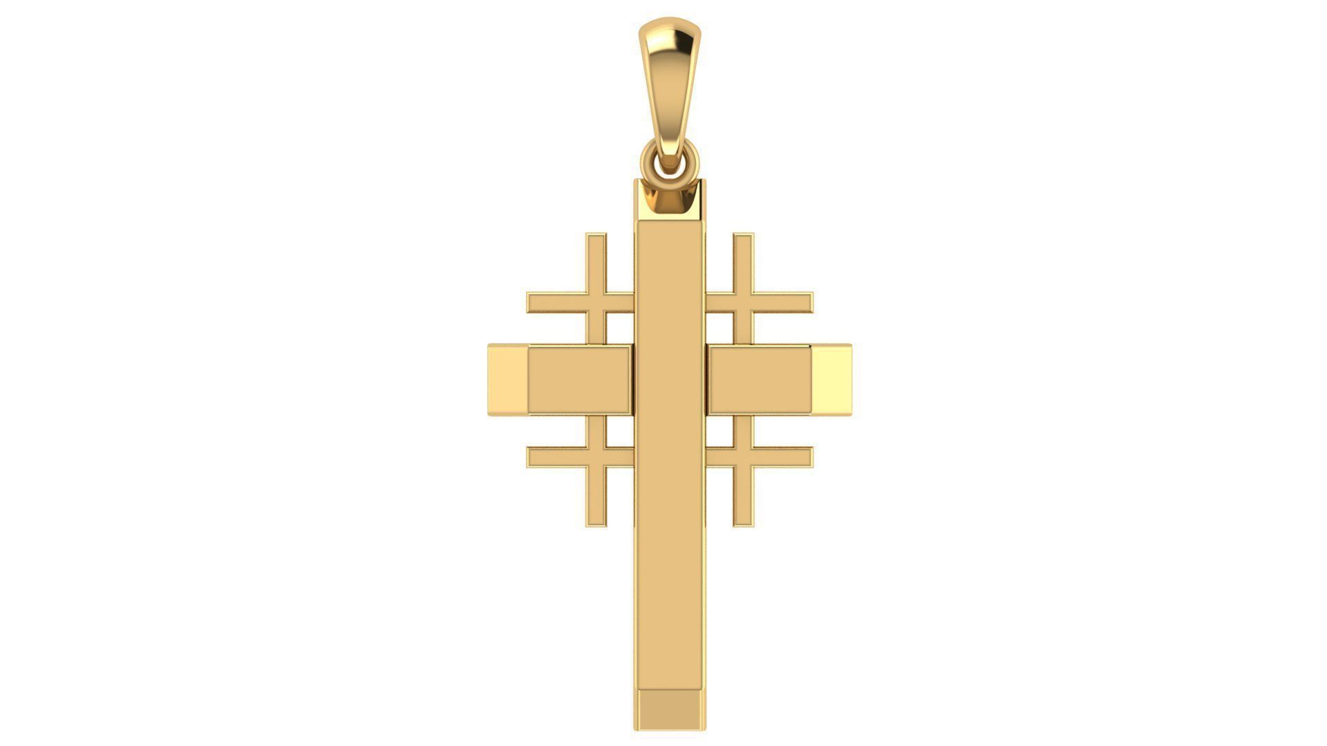 CROSS PENDANT CR44 3D print model_5