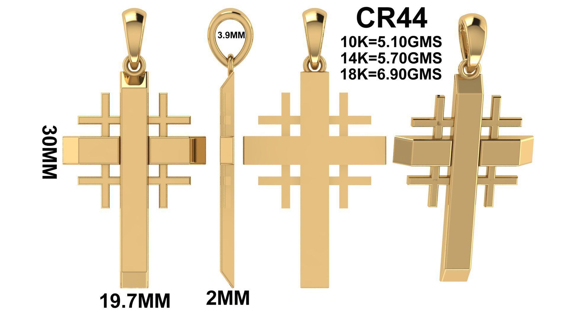 CROSS PENDANT CR44 3D print model_6