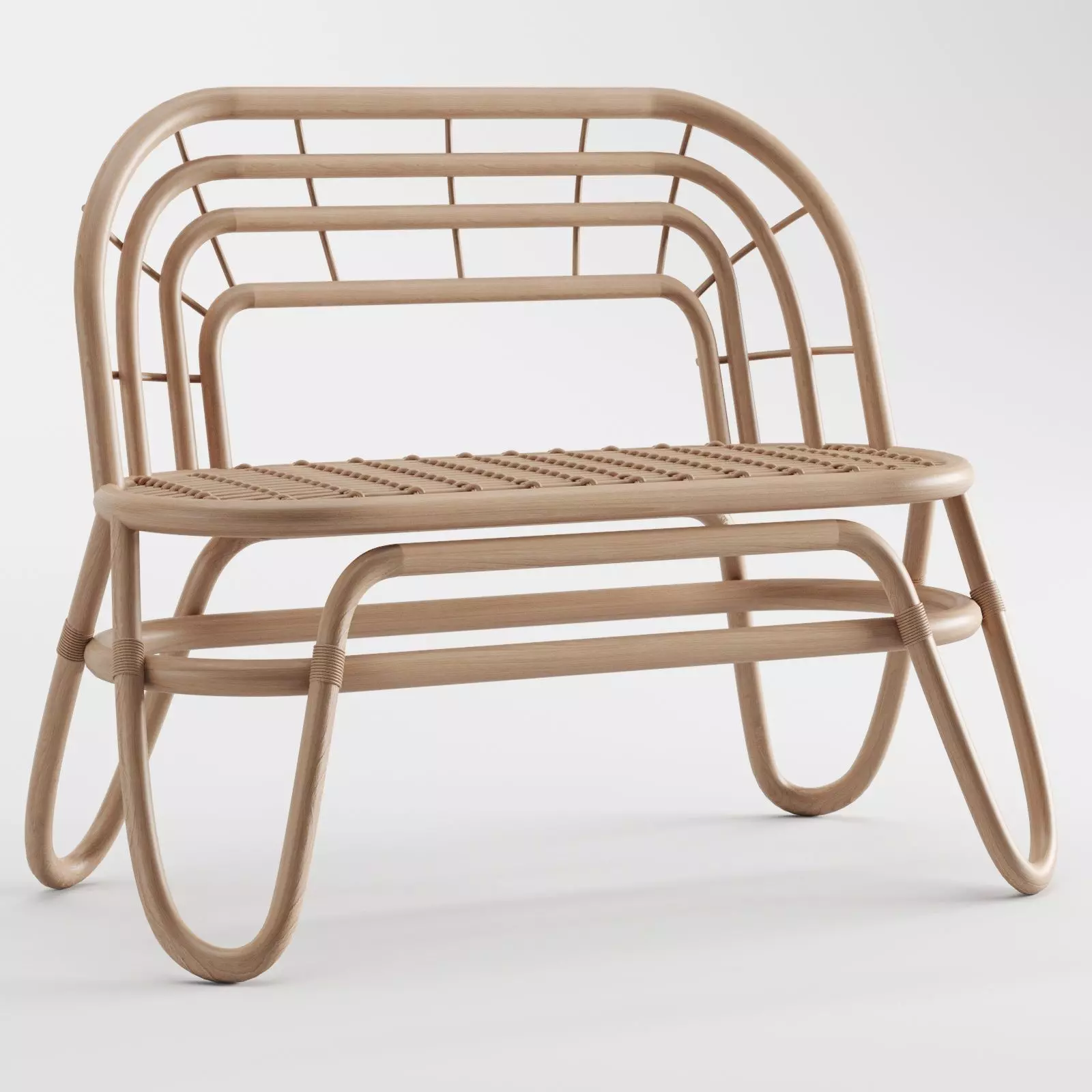Children rattan bench Elephant en rotin by LesElefantsDuDesign 3D model