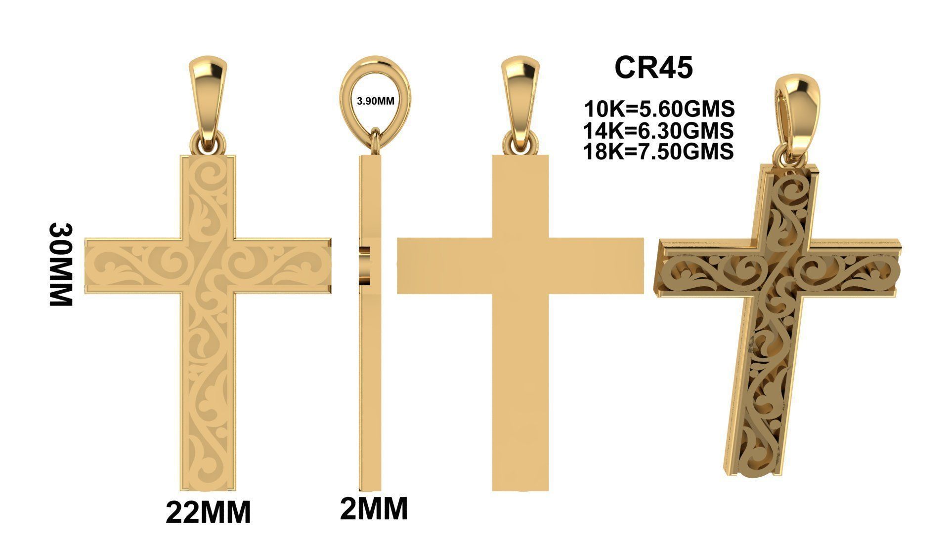 CROSS PENDANT CR45 3D print model_6