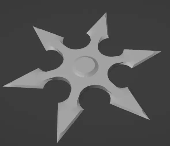 Low Poly Shuriken star Free low-poly 3D model_0