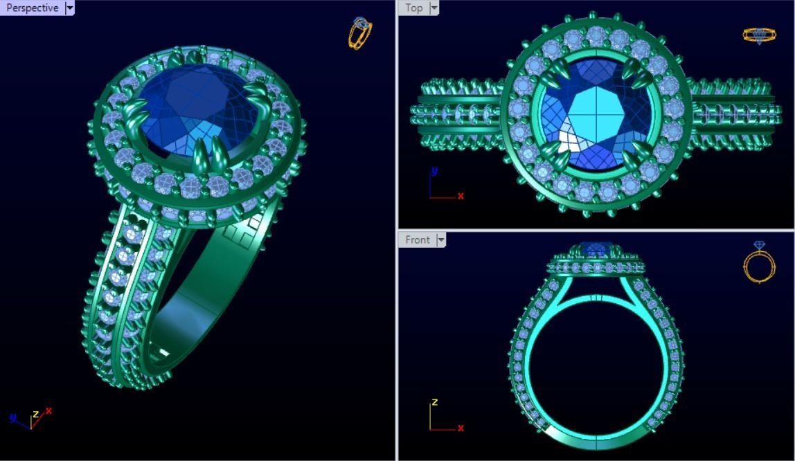solitaire ring engagement 3D print model_5
