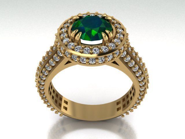 solitaire ring engagement 3D print model_7