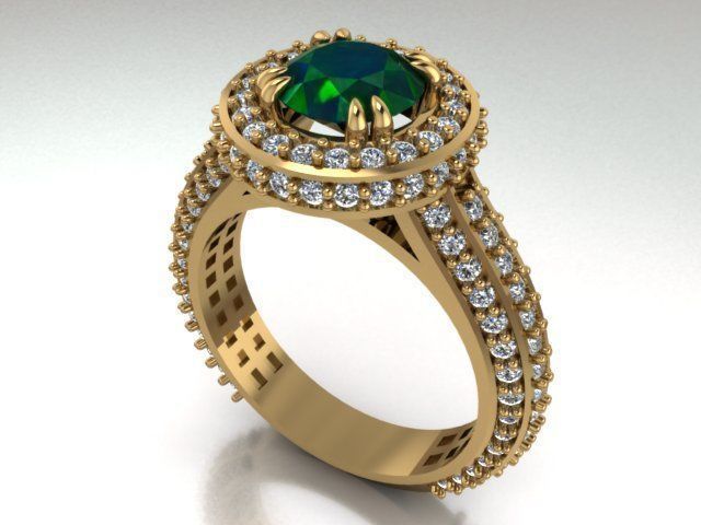 solitaire ring engagement 3D print model_1