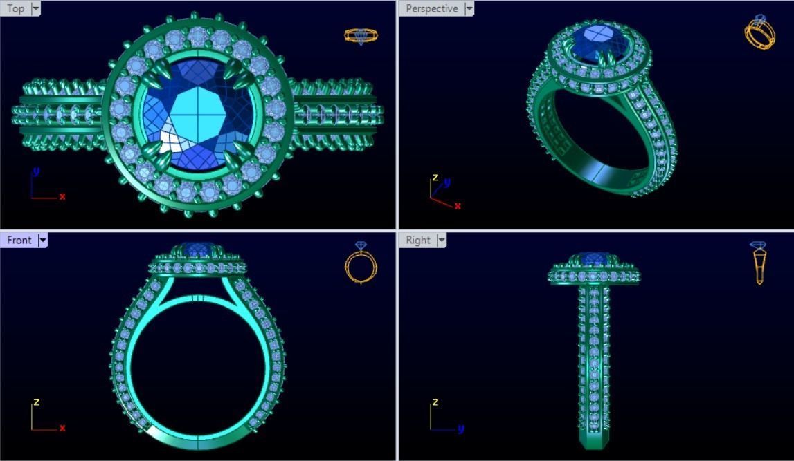 solitaire ring engagement 3D print model_19