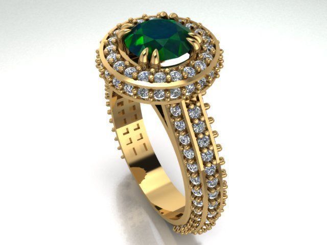 solitaire ring engagement 3D print model_3