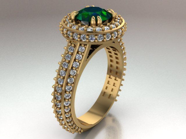 solitaire ring engagement 3D print model_20