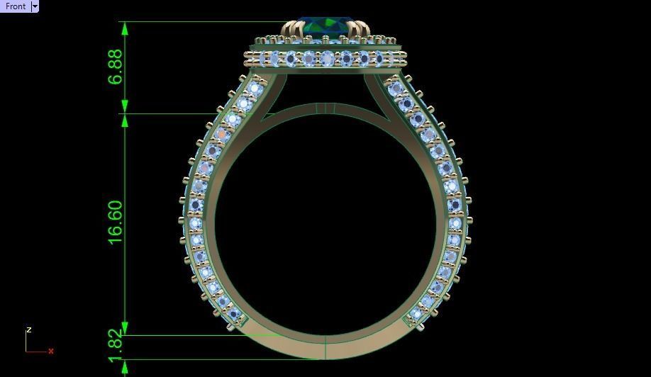 solitaire ring engagement 3D print model_15