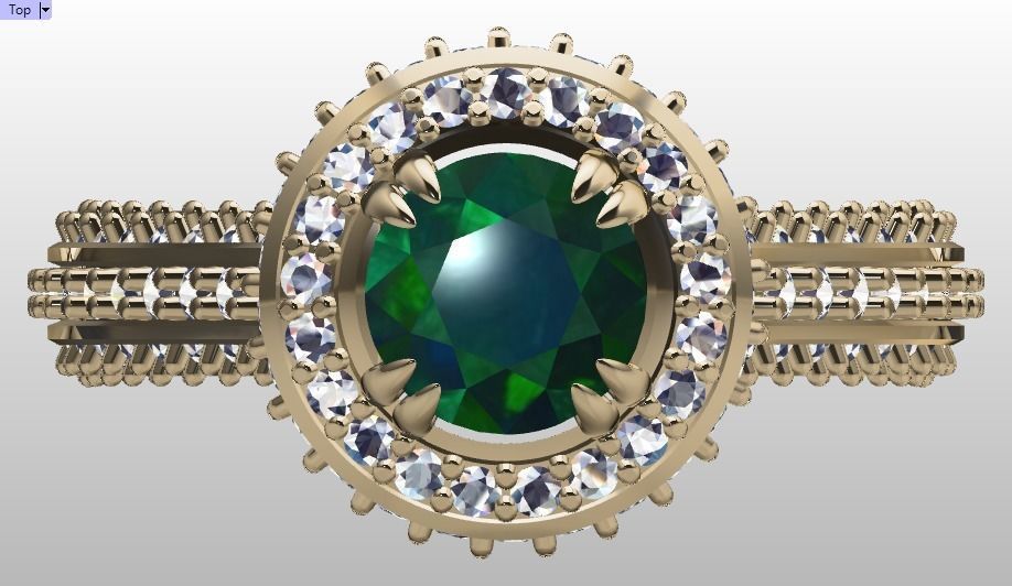 solitaire ring engagement 3D print model_31