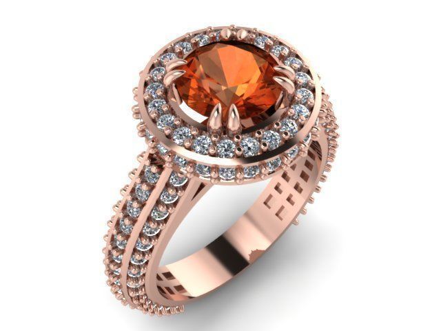 solitaire ring engagement 3D print model_27