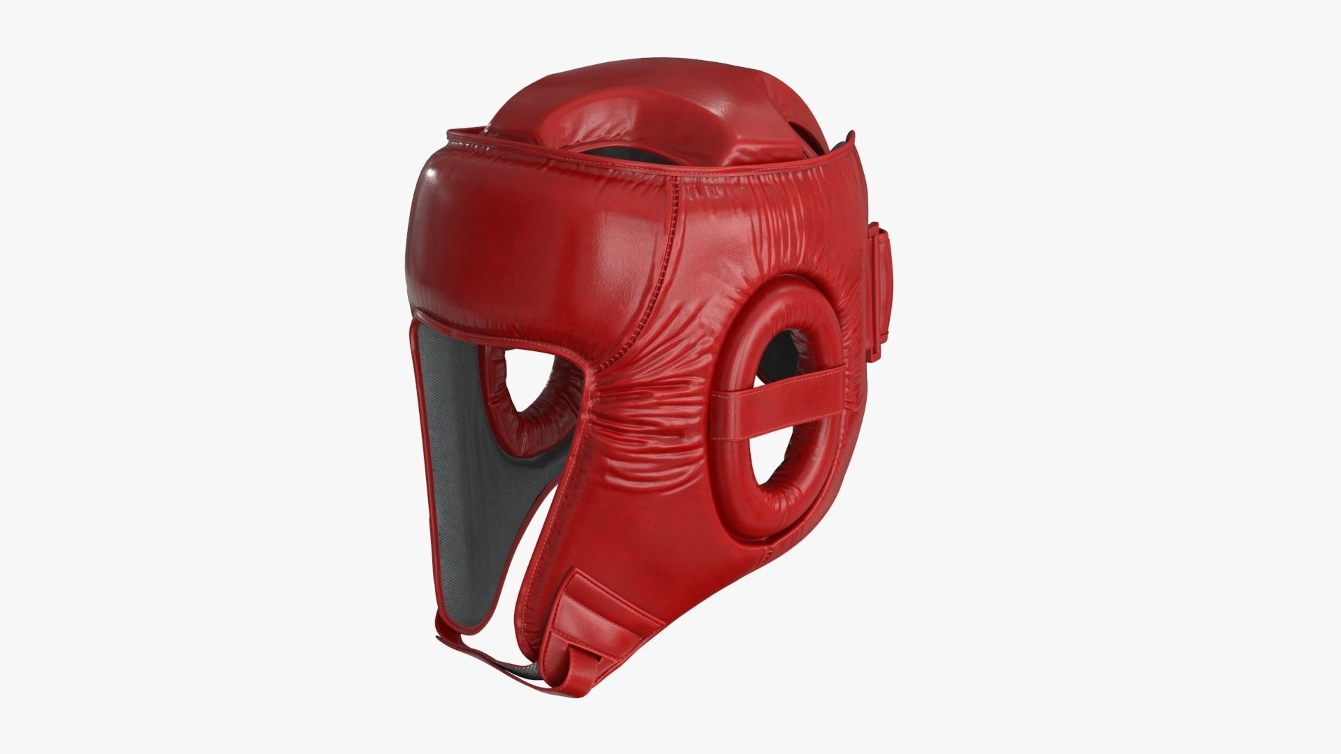 3D Boxing Training Helmet Red Low-poly 3D model_12