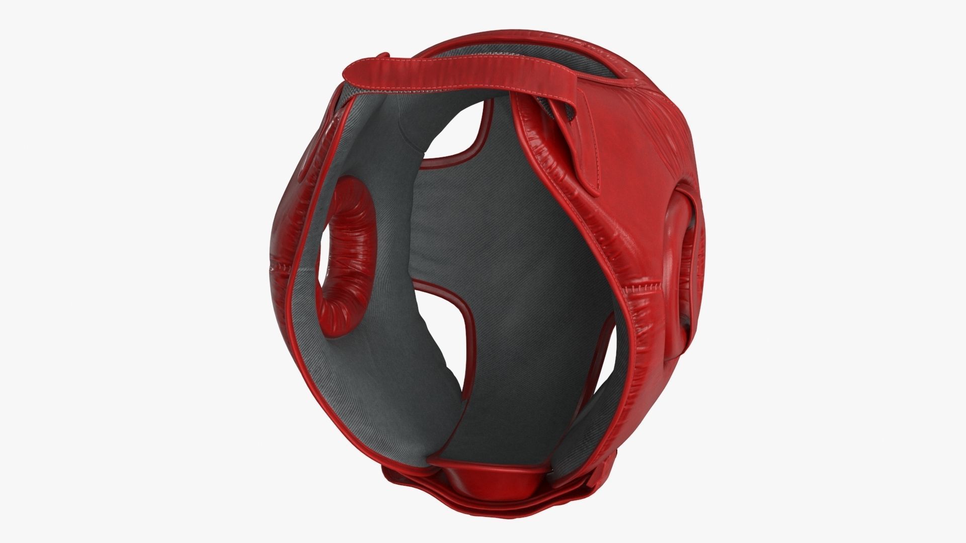 3D Boxing Training Helmet Red Low-poly 3D model_3