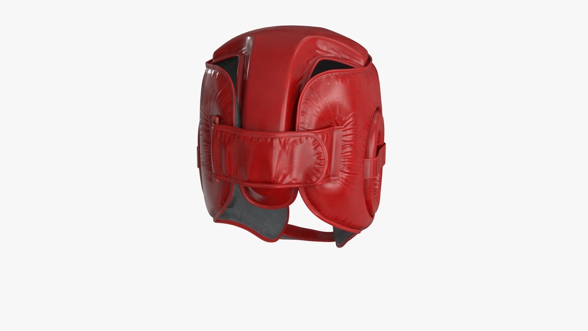 3D Boxing Training Helmet Red Low-poly 3D model_10