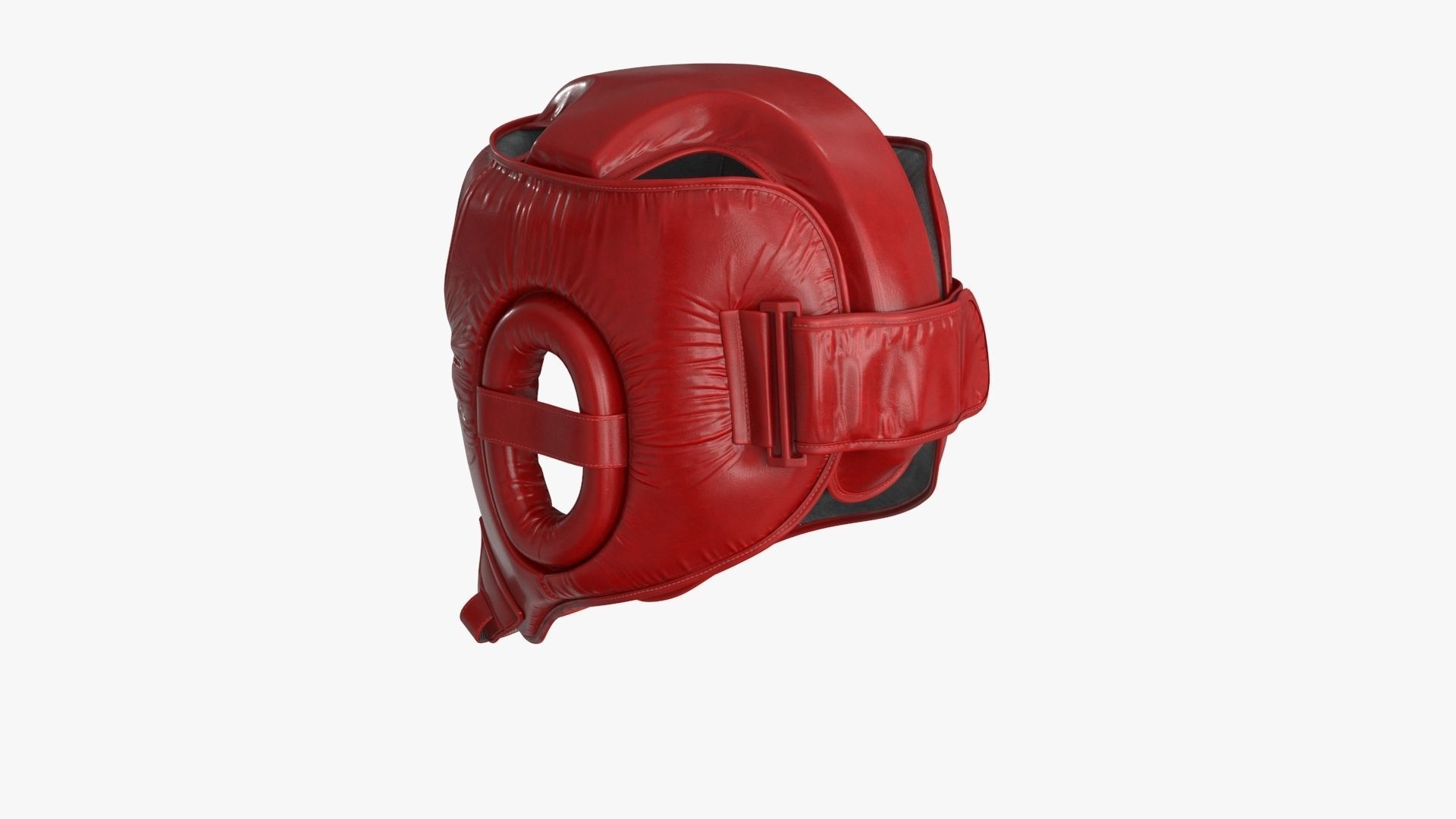 3D Boxing Training Helmet Red Low-poly 3D model_11