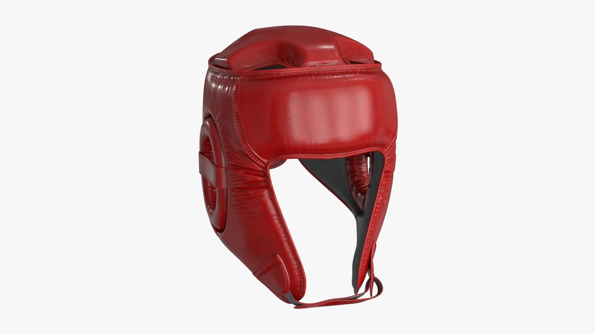3D Boxing Training Helmet Red Low-poly 3D model_7