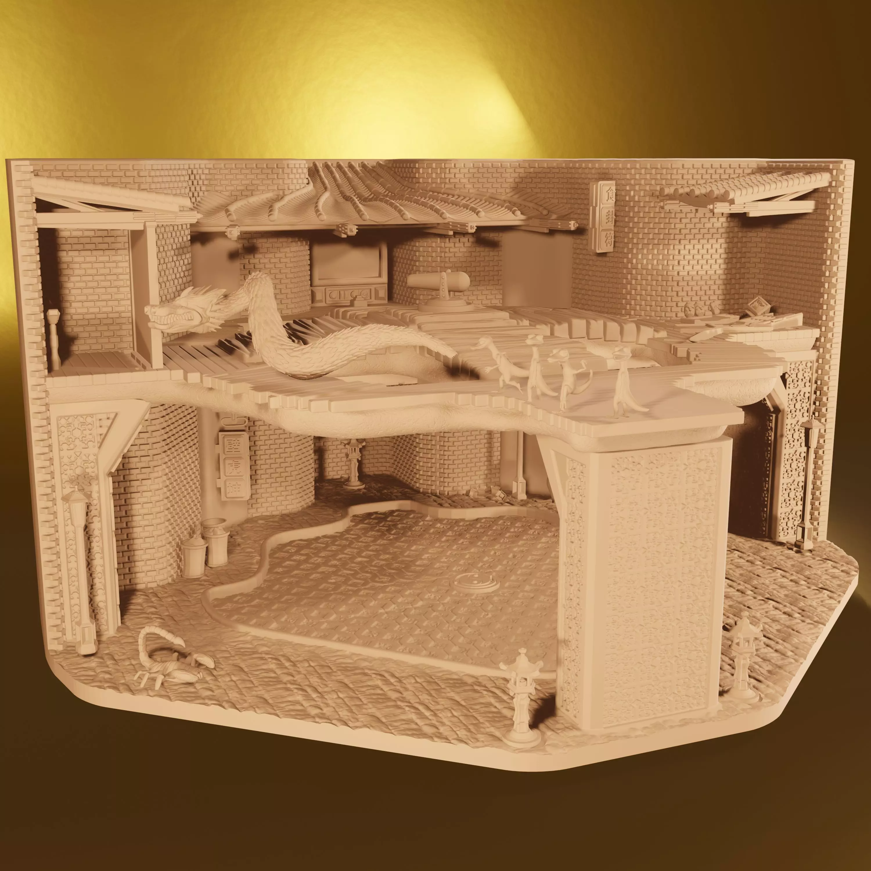 Kung Fu Theater - Gex Enter the Gecko Model Kit PRE-SUPPORTED 3D print model