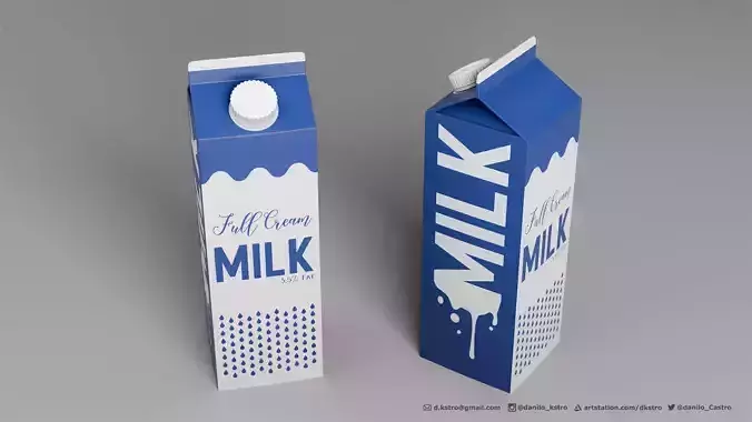 Milk Box - Procedural Texture 3D model Milk Box - Procedural Texture 3D model
