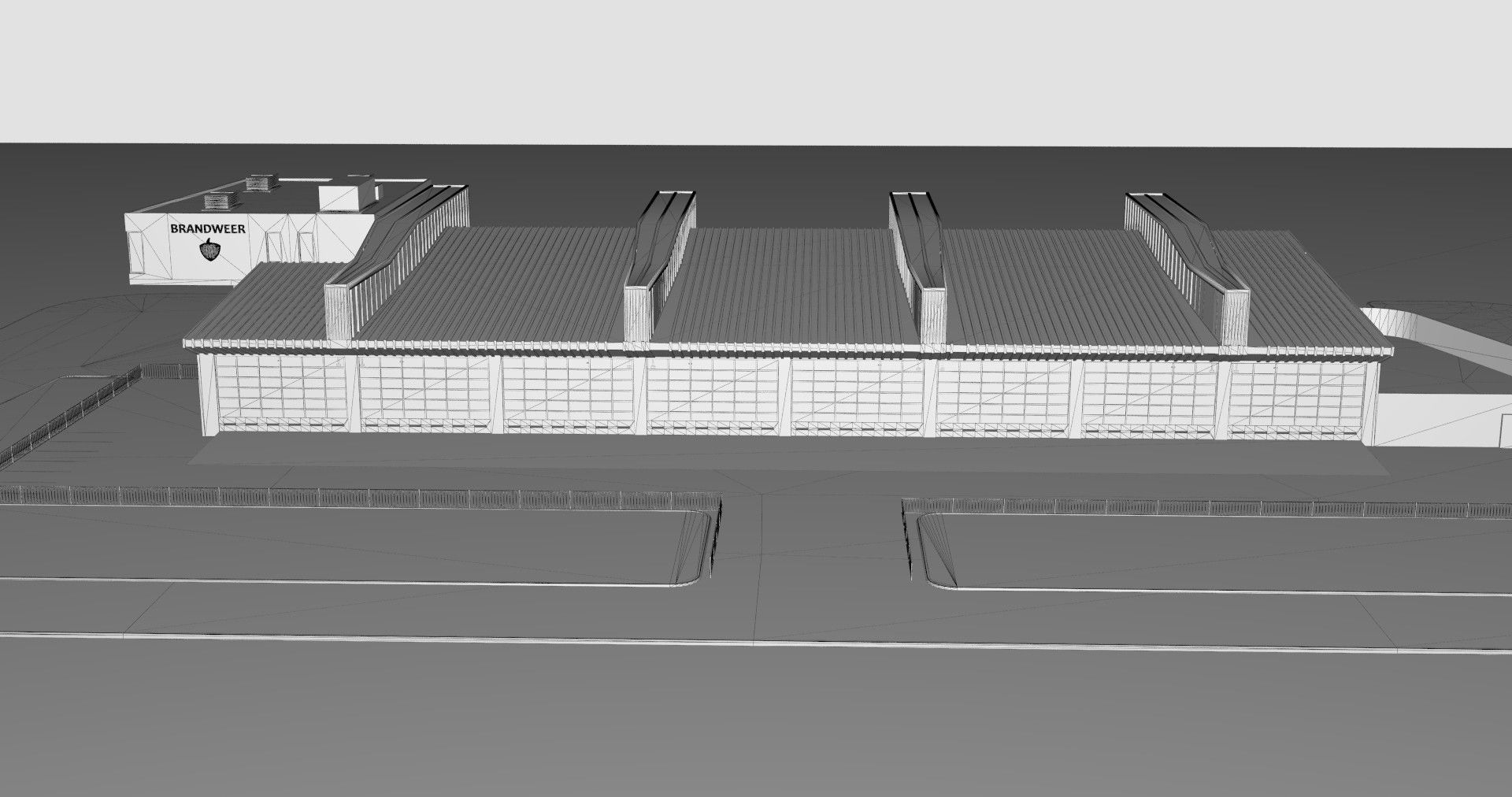 FireStation Building 01 Low-poly 3D model_13