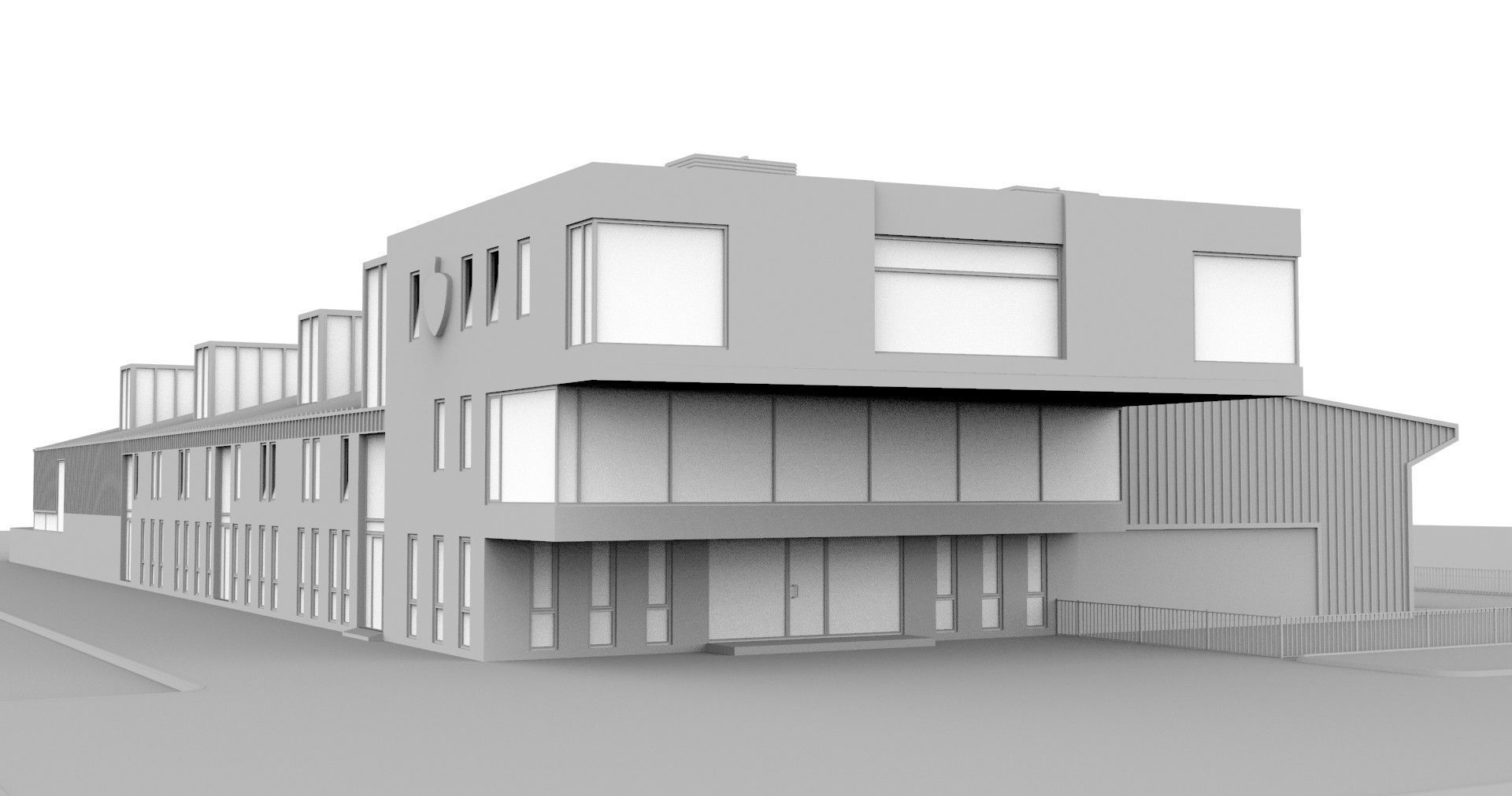 FireStation Building 01 Low-poly 3D model_10