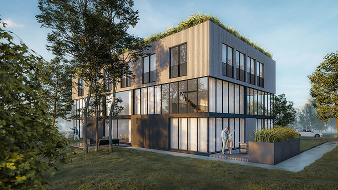 Residential building LUMION12 ARCHICAD SKETCHUP 3D model 6