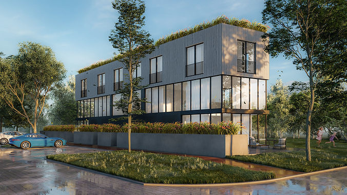 Residential building LUMION12 ARCHICAD SKETCHUP 3D model 4