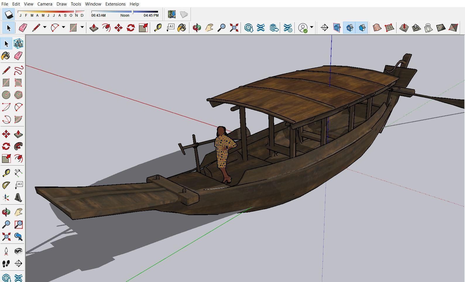 Thaiboat-Sampan-Chang wooden boat 3D model | CGTrader