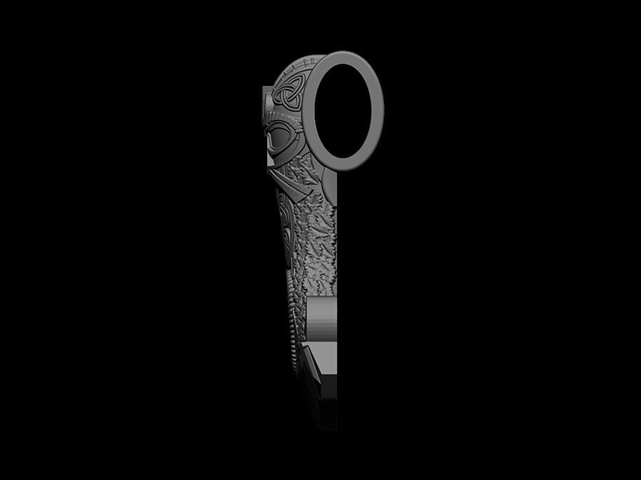 Scandinavia viking axe pendant 3D print model_3
