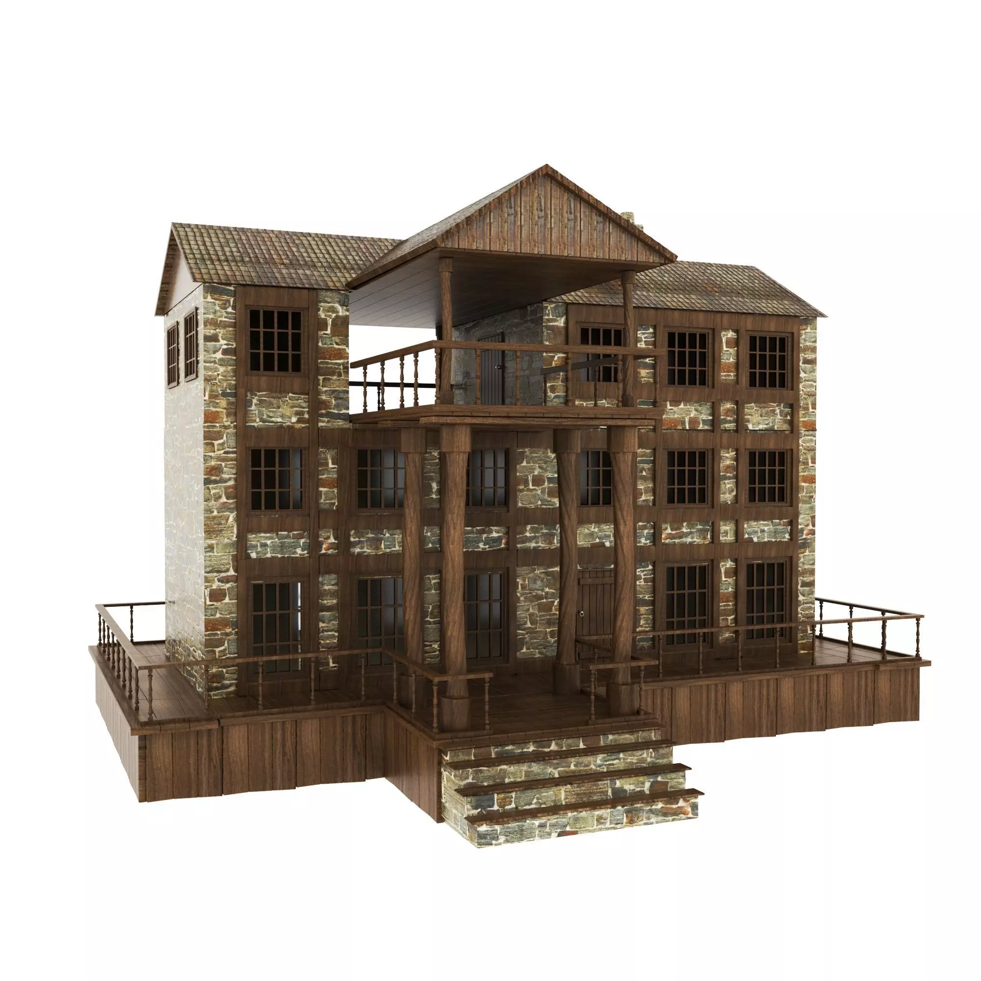 building old 2 Free low-poly 3D model