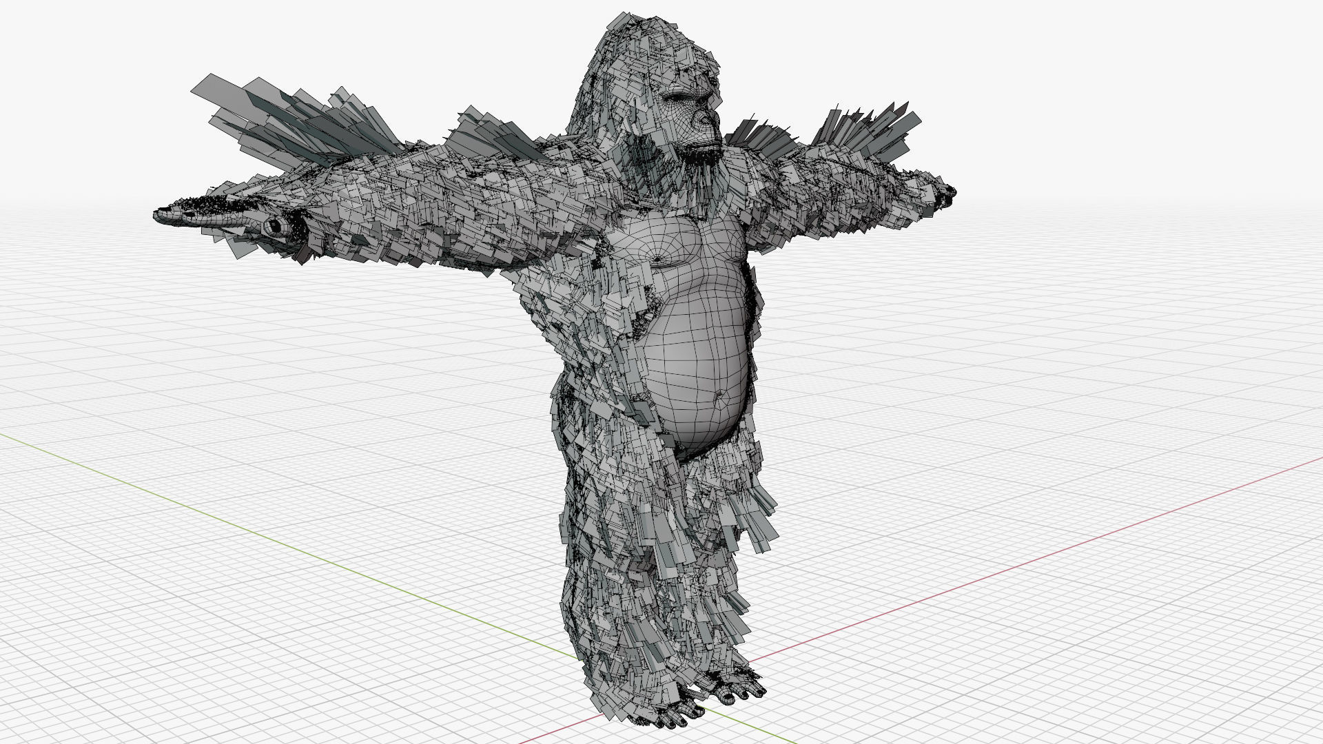 King Kong with Fur 3D model_20