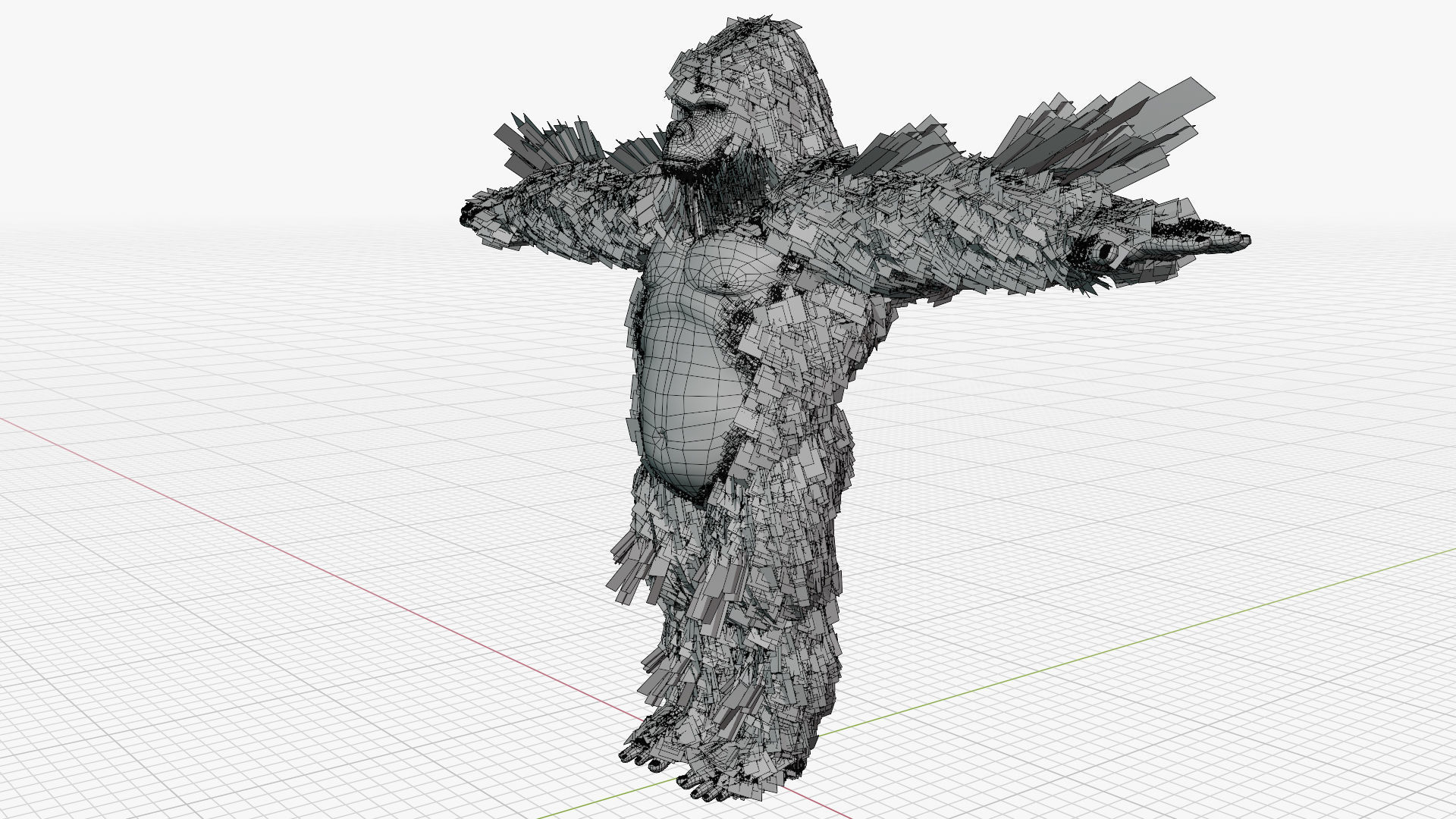 King Kong with Fur 3D model_9