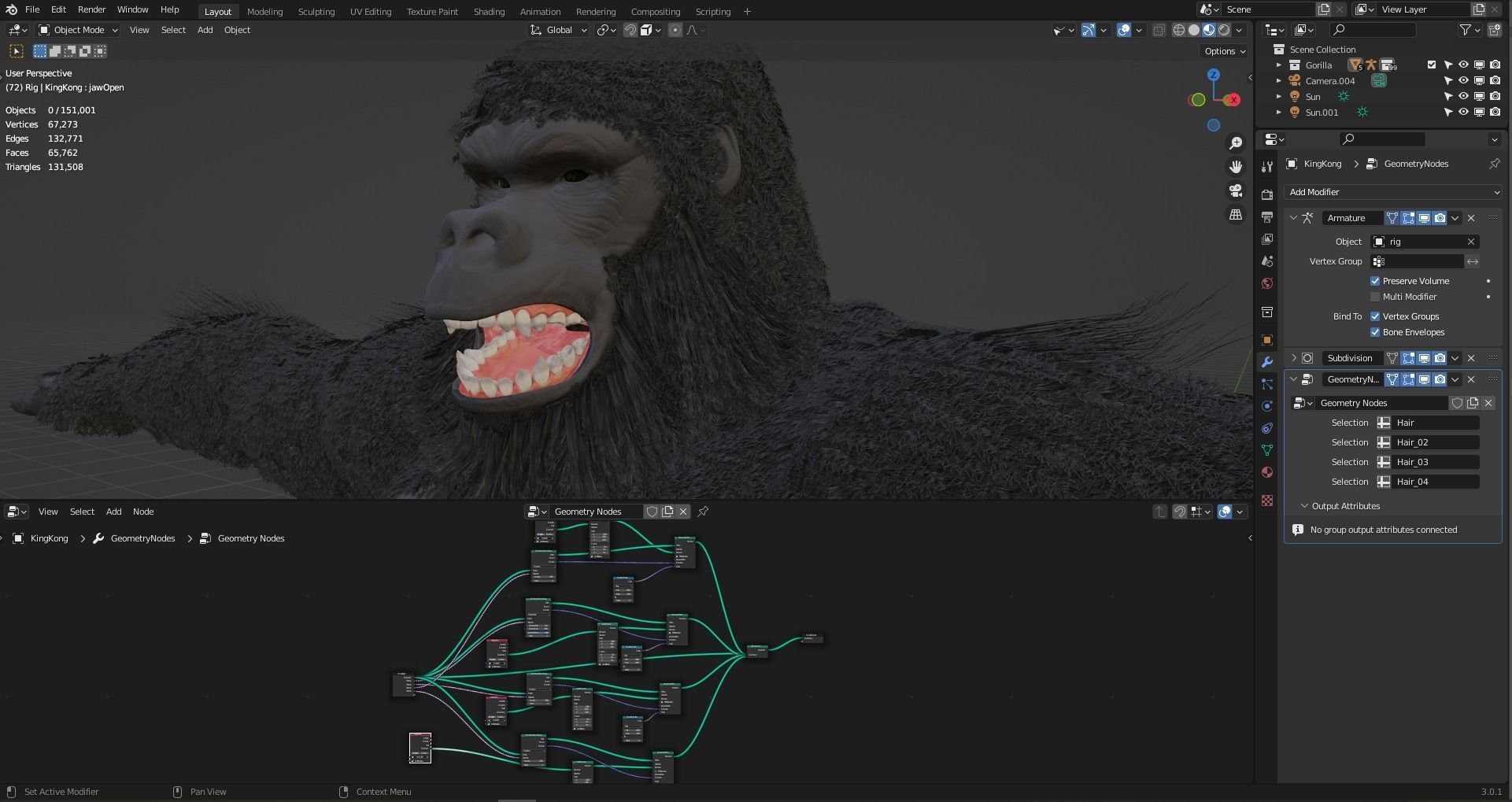 King Kong with Fur 3D model_22