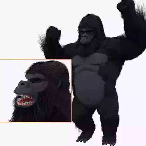 King Kong with Fur 3D model